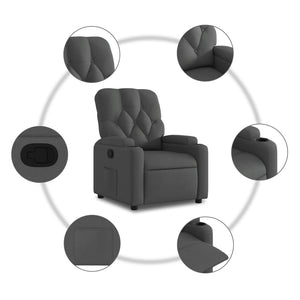 Fauteuil inclinable en tissu gris foncé