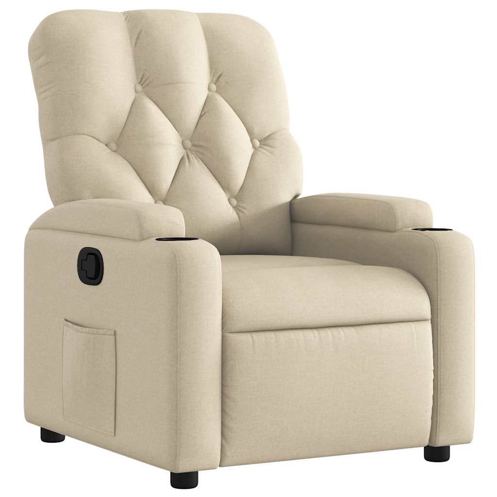 Fauteuil inclinable Crème Tissu