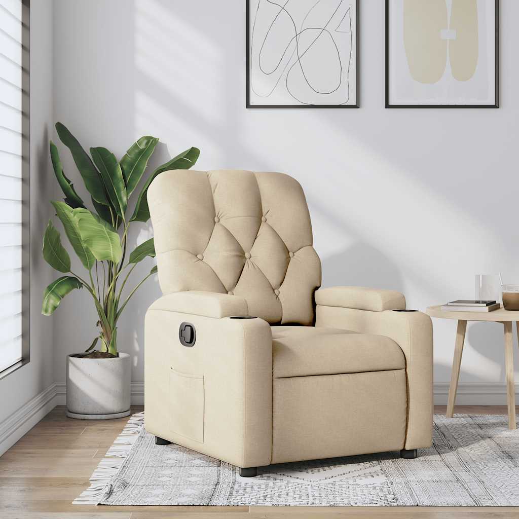 Fauteuil inclinable Crème Tissu