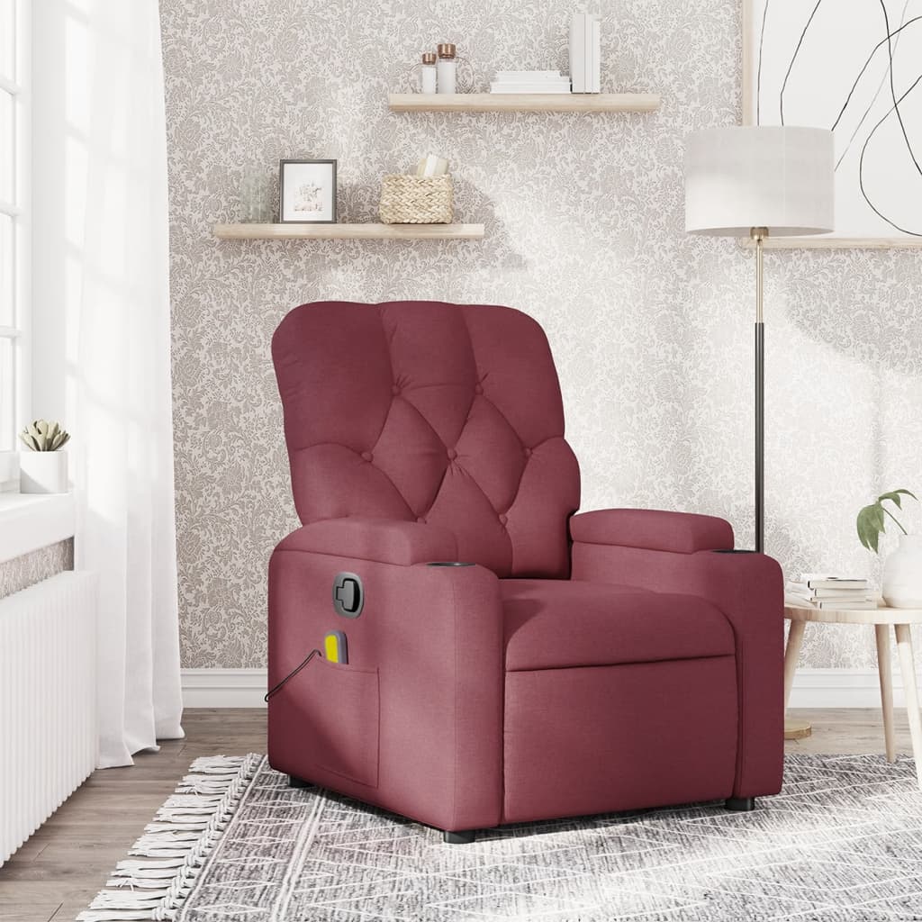 Fauteuil de massage inclinable Rouge bordeaux Tissu