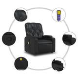 Fauteuil de massage inclinable Noir Similicuir