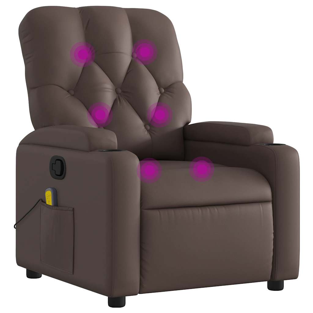 Fauteuil de massage inclinable Marron Similicuir