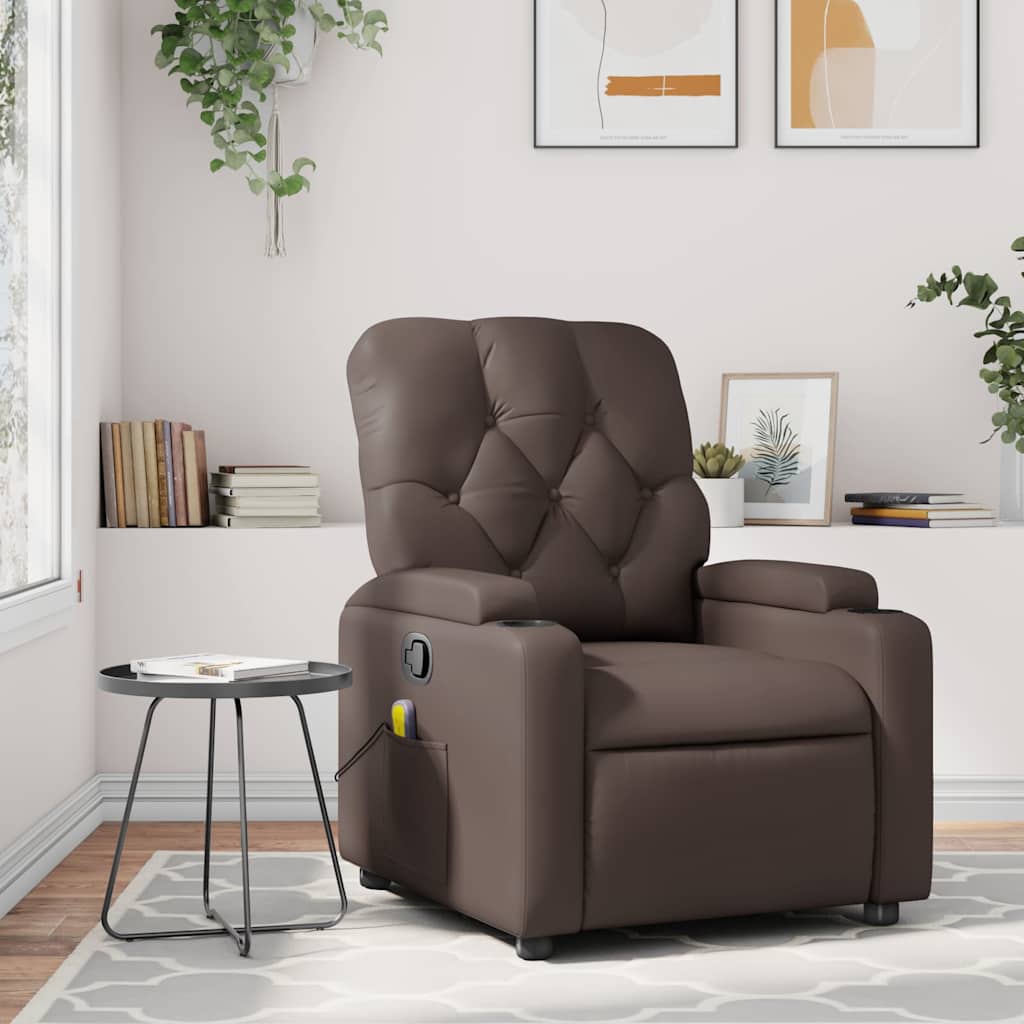Fauteuil de massage inclinable Marron Similicuir