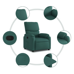 Fauteuil inclinable Vert foncé Tissu