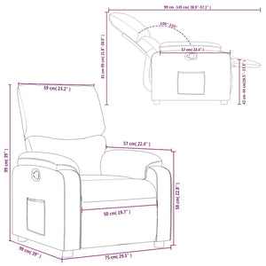 Fauteuil inclinable Taupe Tissu