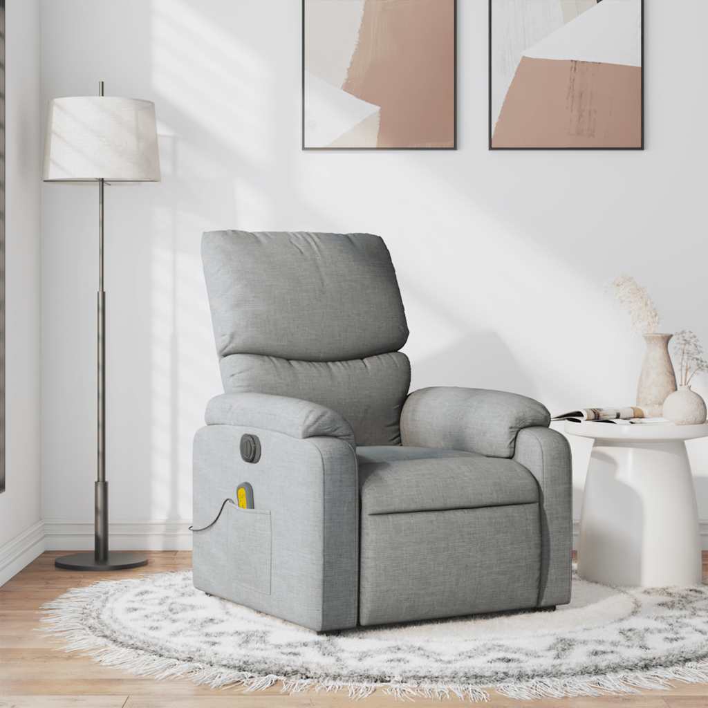 Fauteuil de massage inclinable Gris clair Tissu