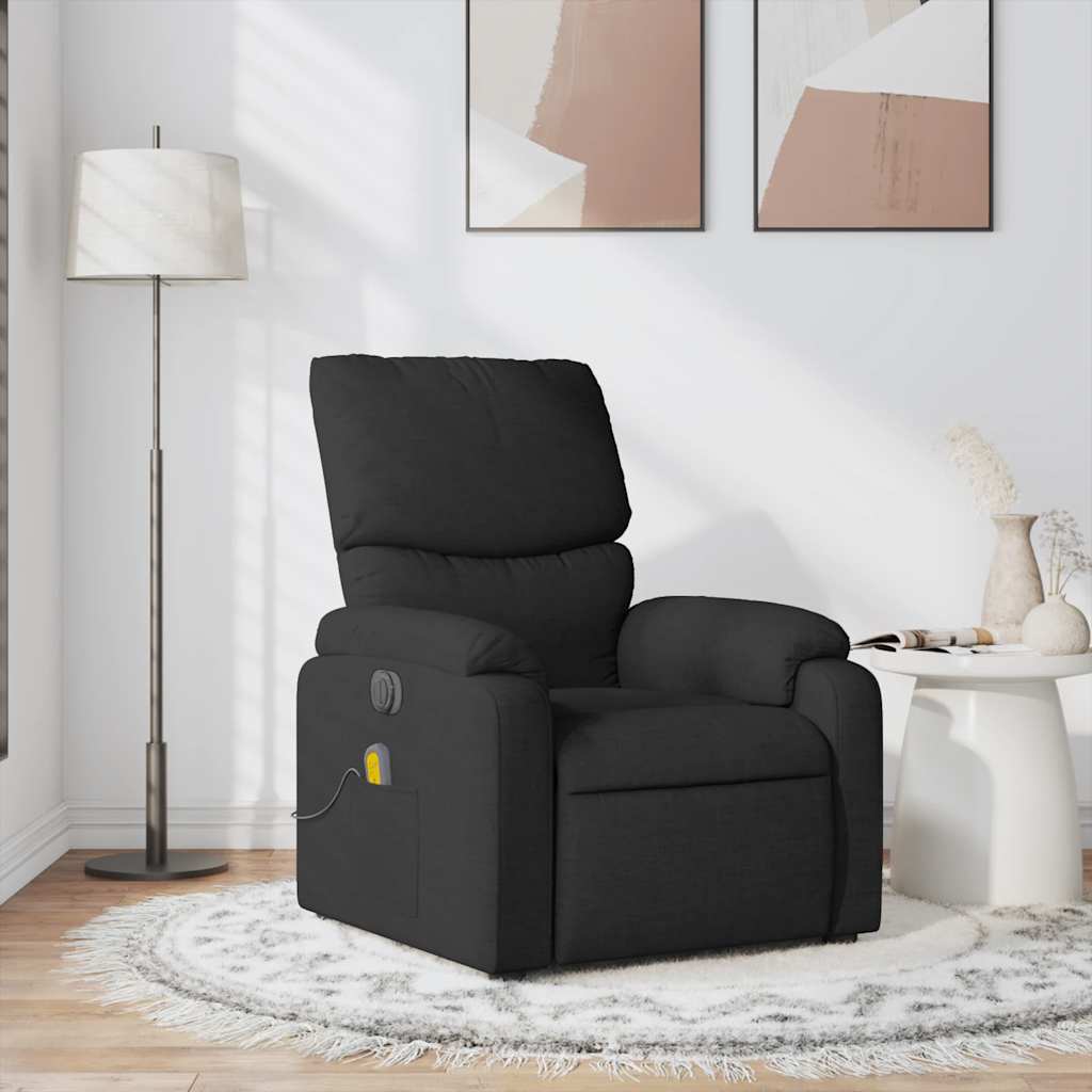 Fauteuil de massage inclinable Noir Tissu