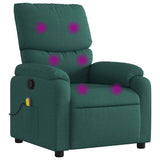 Fauteuil de massage inclinable Vert foncé Tissu