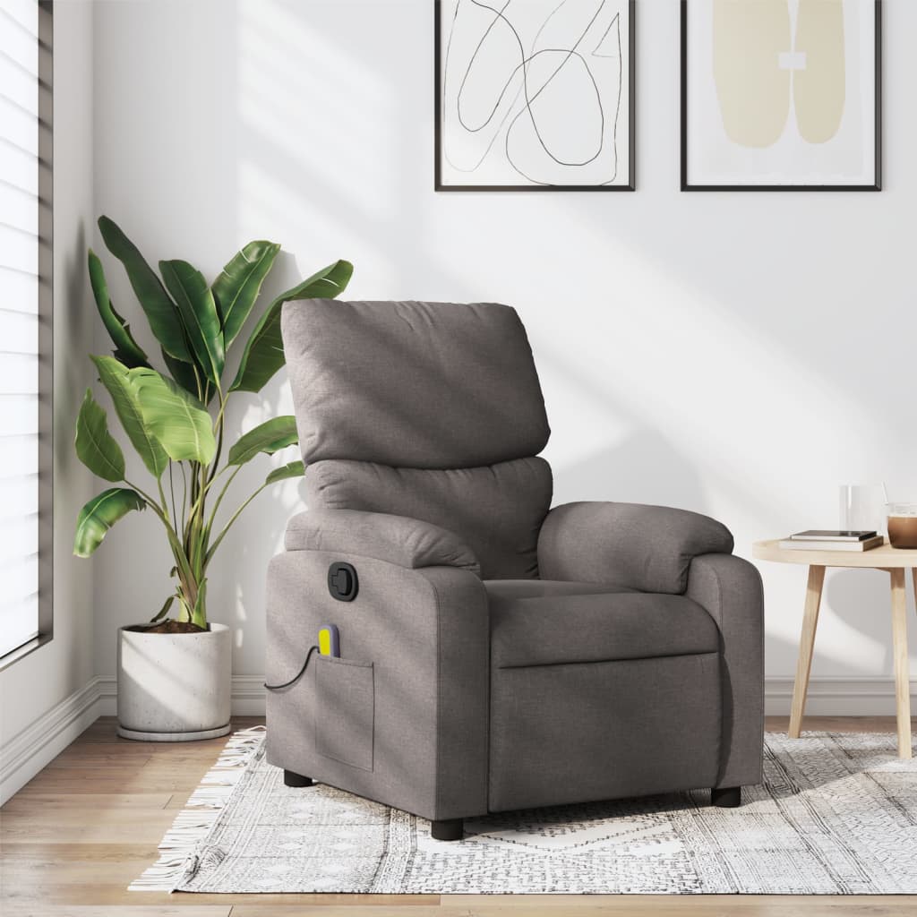 Fauteuil de massage inclinable Taupe Tissu
