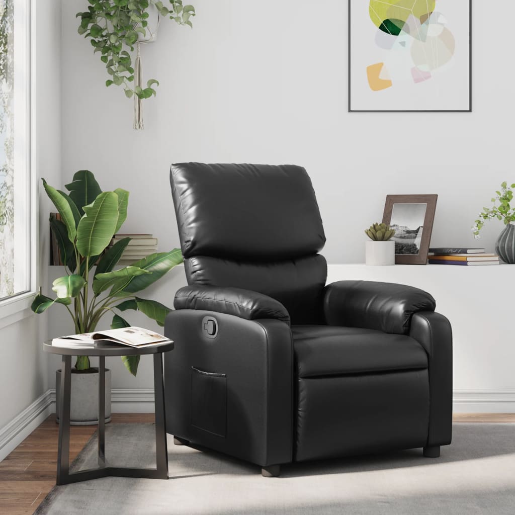 Fauteuil inclinable Noir Similicuir