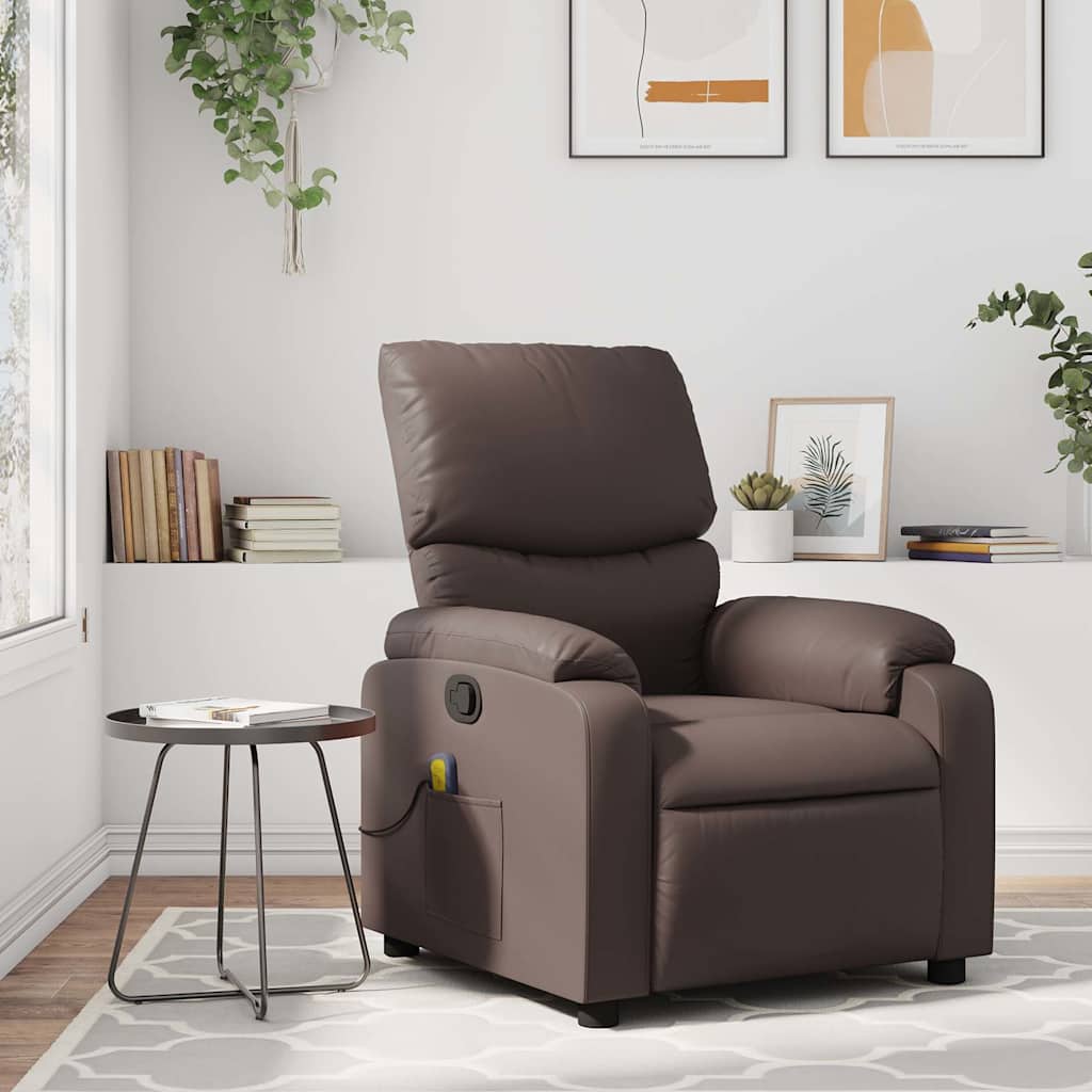 Fauteuil de massage inclinable Marron Similicuir