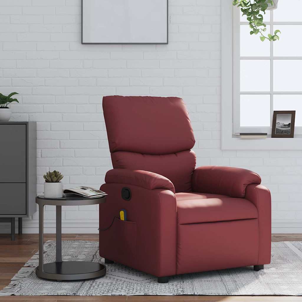 Fauteuil de massage inclinable Rouge bordeaux Similicuir