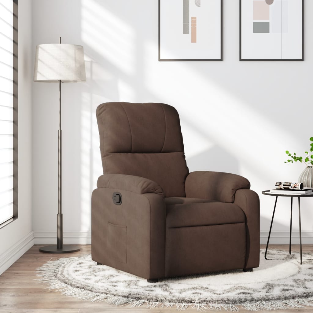 Fauteuil inclinable marron tissu microfibre