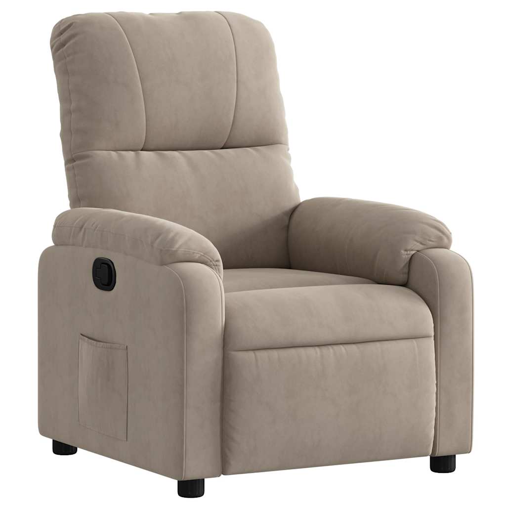 Fauteuil inclinable taupe tissu microfibre