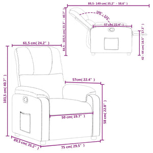 Fauteuil inclinable taupe tissu microfibre