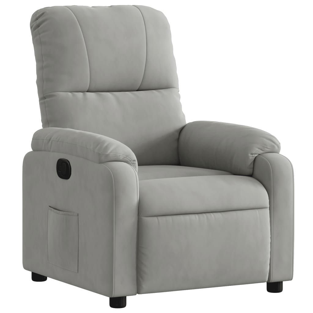 Fauteuil inclinable gris clair tissu microfibre