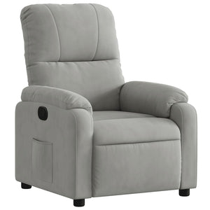 Fauteuil inclinable gris clair tissu microfibre
