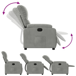 Fauteuil inclinable gris clair tissu microfibre