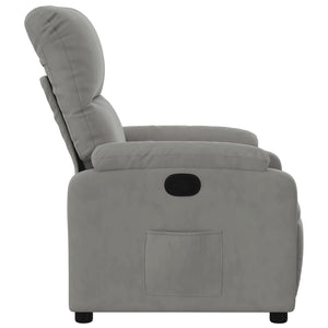 Fauteuil inclinable gris clair tissu microfibre