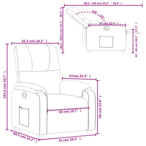 Fauteuil inclinable noir tissu microfibre