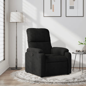 Fauteuil inclinable noir tissu microfibre