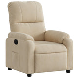 Fauteuil inclinable crème tissu microfibre