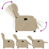 Fauteuil inclinable crème tissu microfibre