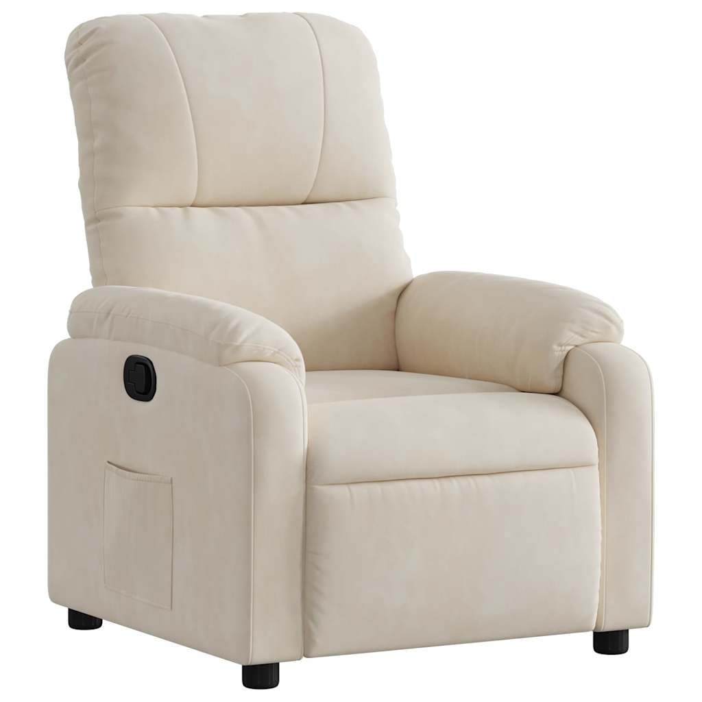 Fauteuil inclinable beige tissu microfibre