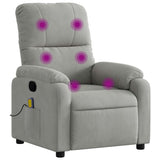 Fauteuil inclinable de massage gris clair tissu microfibre