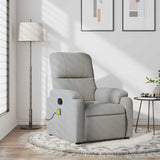 Fauteuil inclinable de massage gris clair tissu microfibre