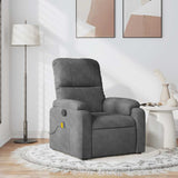 Fauteuil inclinable de massage gris foncé tissu microfibre