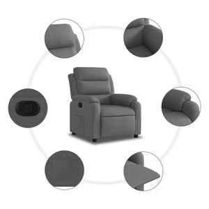 Fauteuil inclinable Gris foncé Tissu