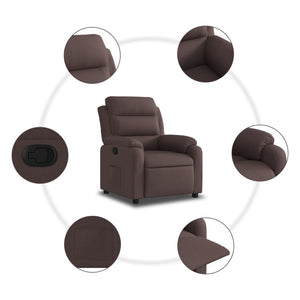 Fauteuil inclinable Marron foncé Tissu
