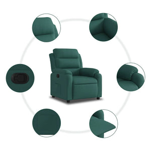 Fauteuil inclinable Vert foncé Tissu