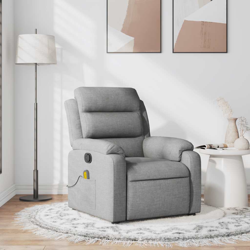 Fauteuil de massage inclinable Gris clair Tissu