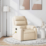 Fauteuil de massage inclinable Crème Tissu