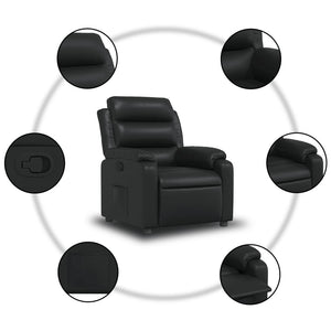 Fauteuil inclinable Noir Similicuir