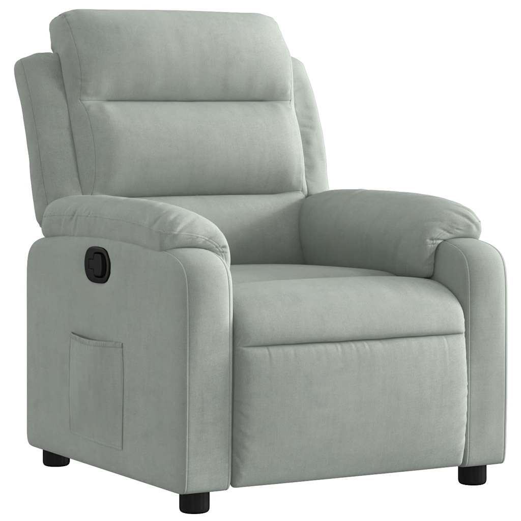 Fauteuil inclinable gris clair velours