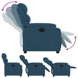 Fauteuil inclinable bleu velours