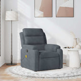 Fauteuil de massage inclinable gris foncé velours