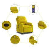 Fauteuil de massage inclinable jaune velours