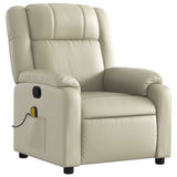 Fauteuil inclinable de massage Crème Similicuir
