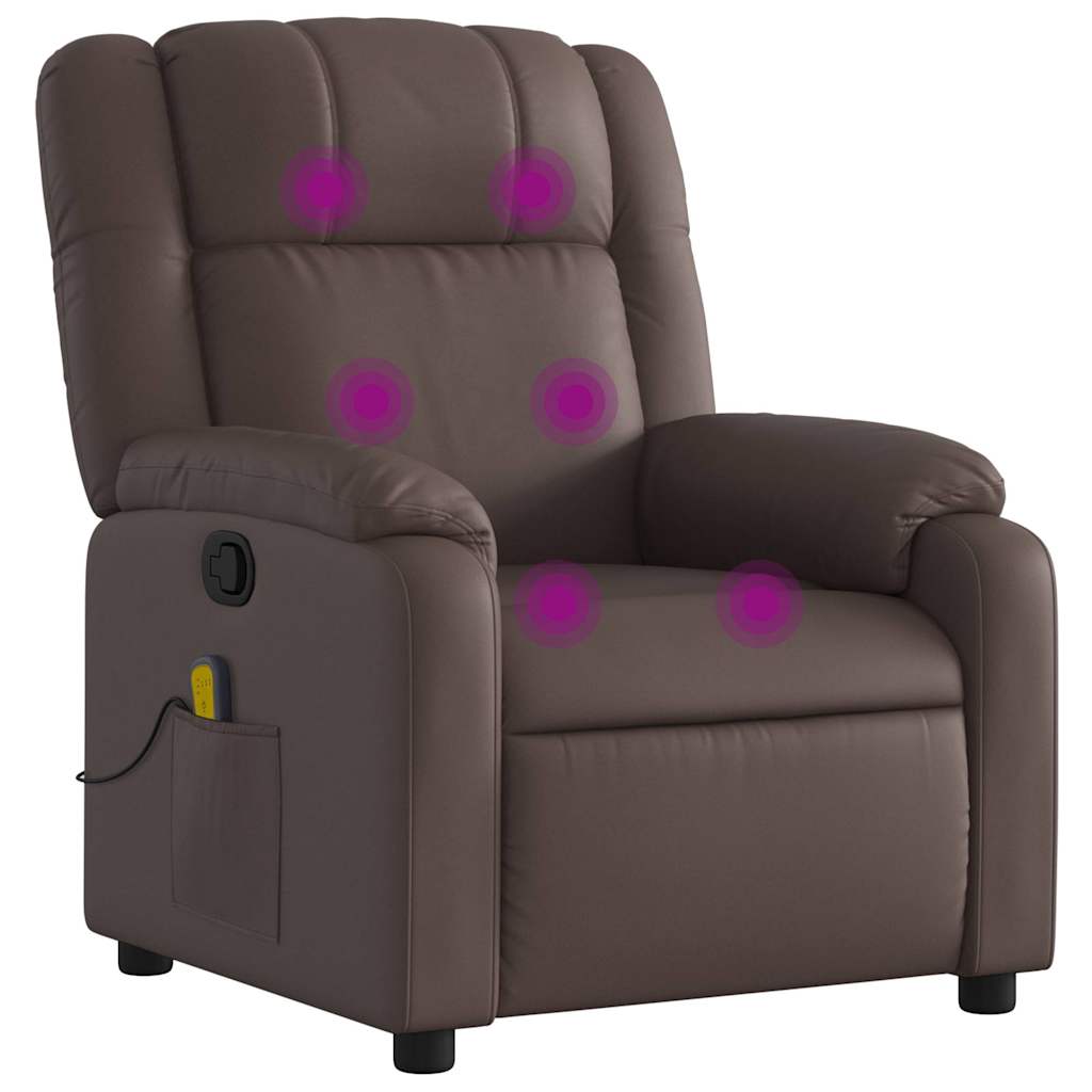 Fauteuil de massage inclinable Marron Similicuir