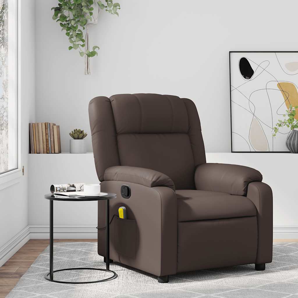 Fauteuil de massage inclinable Marron Similicuir