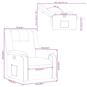 Fauteuil inclinable Taupe Tissu