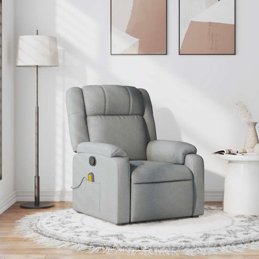 Fauteuil de massage inclinable Gris clair Tissu