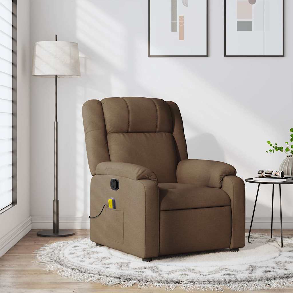 Fauteuil de massage inclinable Marron Tissu