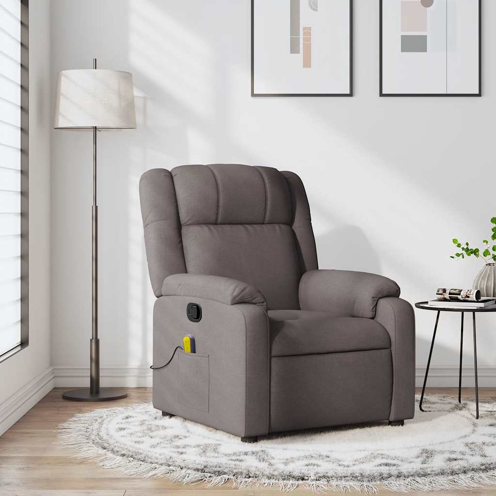 Fauteuil de massage inclinable Taupe Tissu