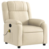 Fauteuil de massage inclinable Crème Tissu