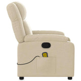 Fauteuil de massage inclinable Crème Tissu